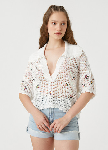 Молочная летняя блуза KOTON