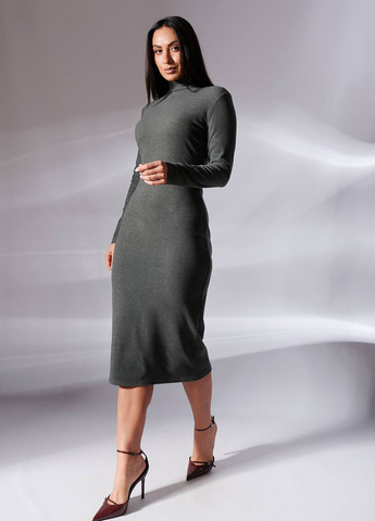 Темно-сіра кежуал сукня сукня-водолазка LibeAmore меланжева
