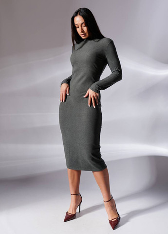 Темно-сіра кежуал сукня сукня-водолазка LibeAmore меланжева