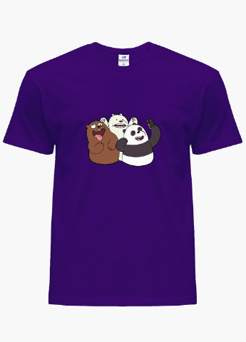 Фиолетовая демисезонная футболка детская вся правда о медведях (we bare bears)(9224-2665) MobiPrint