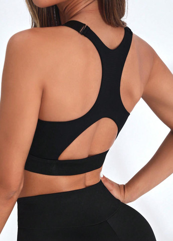 Чорний бюстгальтер SHEIN без кісточок поліестер
