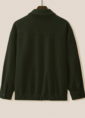 Оливковая (хаки) демисезонная куртка куртка-пиджак SHEIN