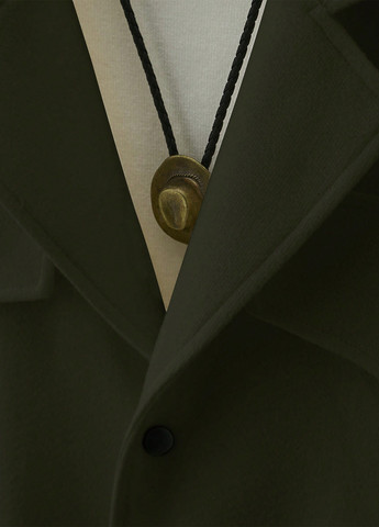 Оливковая (хаки) демисезонная куртка куртка-пиджак SHEIN