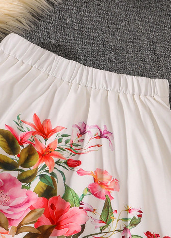 Белый летний комплект (блуза, юбка) SHEIN