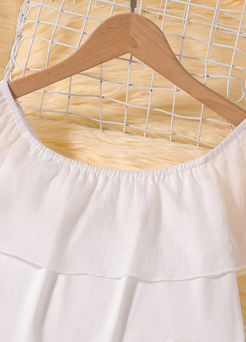 Белый летний комплект (блуза, юбка) SHEIN