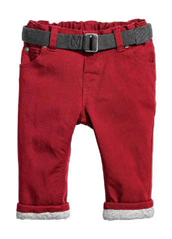 Бордовые кэжуал зимние брюки чиносы H&M