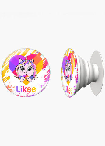 Попсокет (Popsockets) тримач для смартфону Лайк Єдиноріг (Likee Unicorn) (8754-1593) Чорний MobiPrint (216748253)