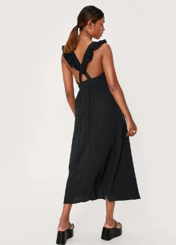 Черное кэжуал платье колокол Nasty Gal однотонное