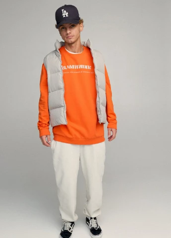 Помаранчевий світшот чоловічий oversize /no flis/ YAPPI (252258580)