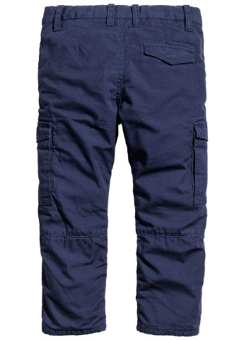 Темно-синие кэжуал демисезонные брюки зауженные H&M