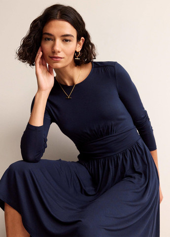 Темно-синя кежуал сукня кльош Boden однотонна