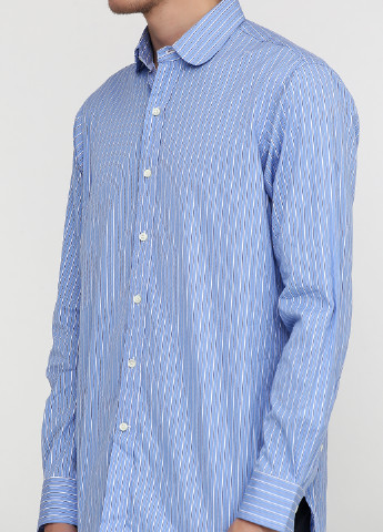 Голубой кэжуал рубашка в полоску Ralph Lauren с длинным рукавом