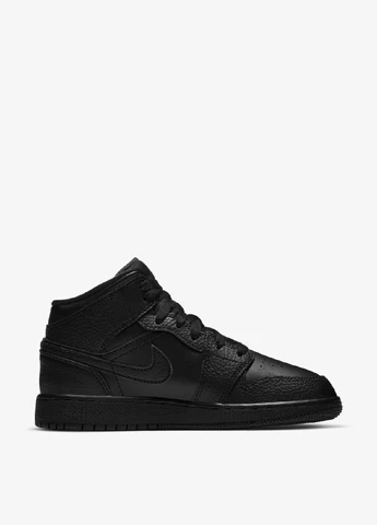 Чорні кеди Jordan 1 MID (GS) Black 554725-091