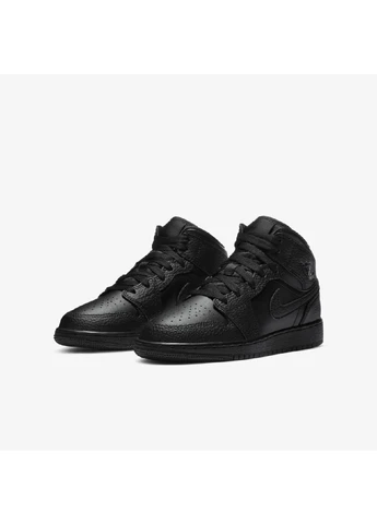 Чорні кеди Jordan 1 MID (GS) Black 554725-091