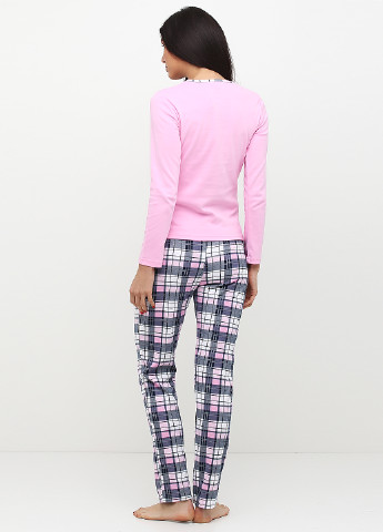 Розовая всесезон пижама (лонгслив, брюки) Bahar