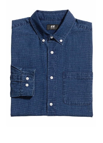 Синяя кэжуал рубашка в горошек H&M