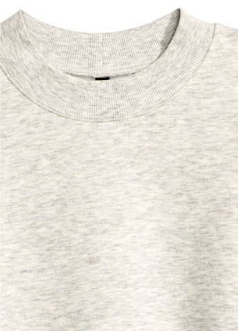 Свитшот H&M - Свободный крой меланж светло-серый кэжуал хлопок - (162223154)