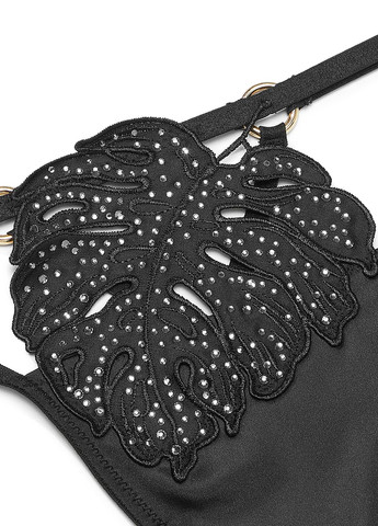 Черный демисезонный комплект (трусики, пояс для чулок) Victoria's Secret