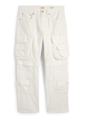 Кремовые кэжуал демисезонные карго брюки C&A