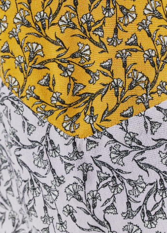 Желтая кэжуал цветочной расцветки юбка H&M на запах