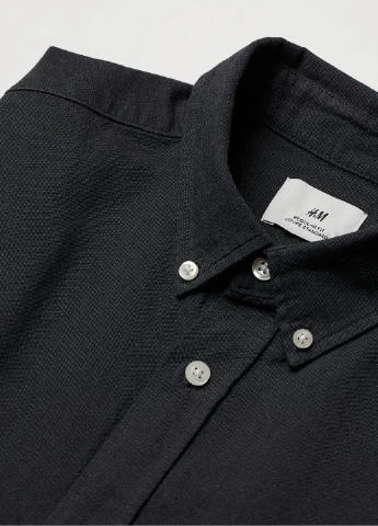 Темно-серая рубашка однотонная H&M
