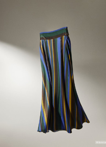 Разноцветная кэжуал в полоску юбка Massimo Dutti клешированная