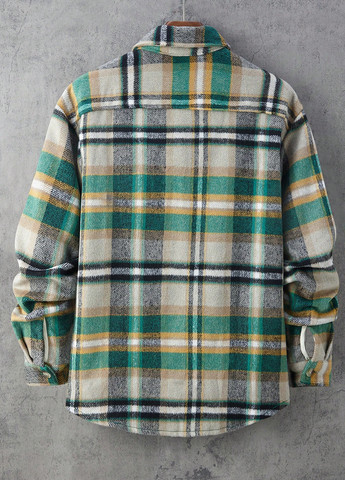 Зеленая кэжуал рубашка в клетку SHEIN