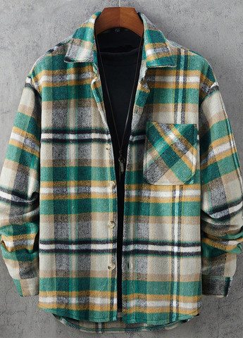 Зеленая кэжуал рубашка в клетку SHEIN