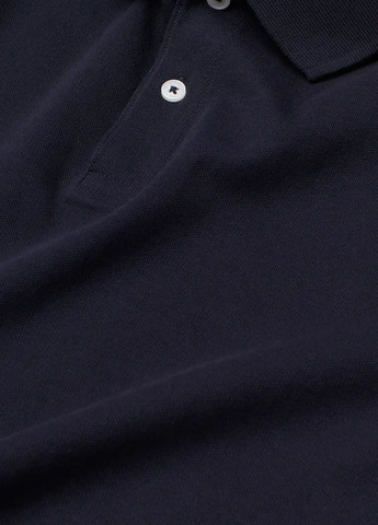 Темно-синяя футболка-поло для мужчин H&M однотонная