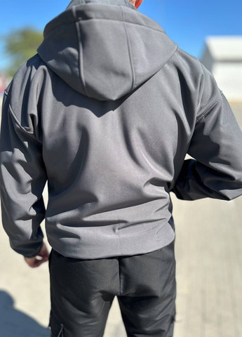 Темно-сіра демісезонна куртка No Brand