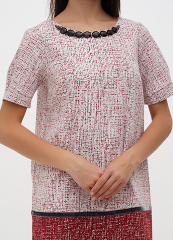 Бордова кежуал сукня Sassofono з абстрактним візерунком