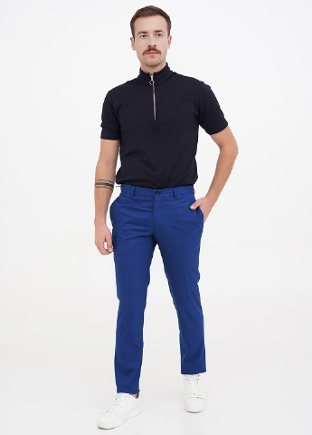 Синие кэжуал демисезонные укороченные, зауженные брюки Jack & Jones Premium