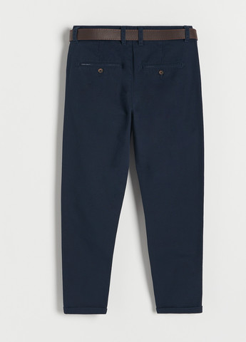 Темно-синие кэжуал демисезонные брюки чиносы Reserved