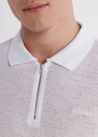 Белая футболка-поло для мужчин Guess с логотипом