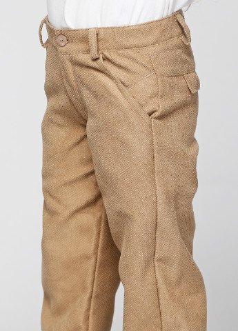 Бежевые кэжуал демисезонные со средней талией брюки Tutto Piccolo