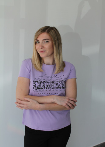 Лавандова літня футболка жіноча з принтом N.EL.