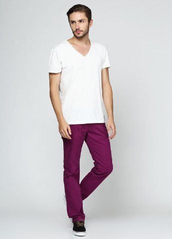 Темно-фиолетовые кэжуал летние прямые брюки Jack & Jones