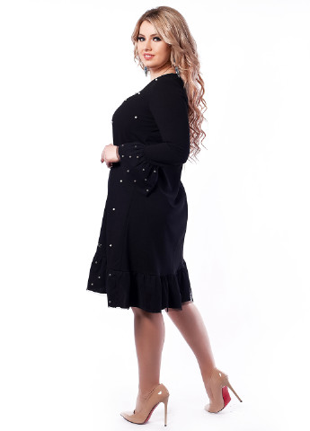 Черное кэжуал платье Primyana однотонное