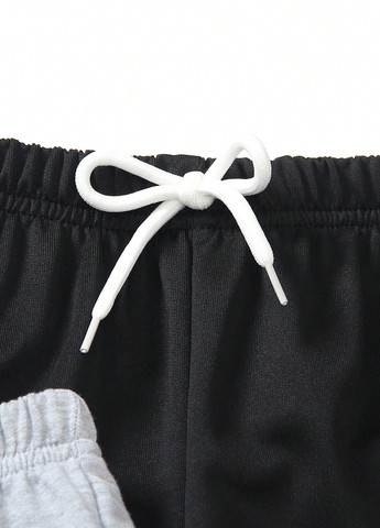 Комбинированные спортивные, кэжуал демисезонные брюки джоггеры SHEIN