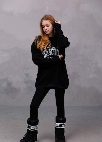 No Brand світшот оверсайз для дівчинки 126889 напис бежевий кежуал футер