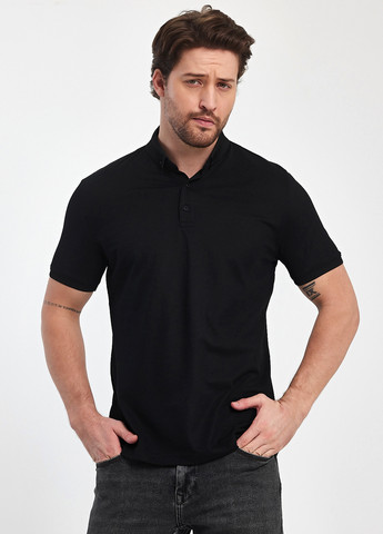 Черная мужская футболка поло Trend Collection однотонная