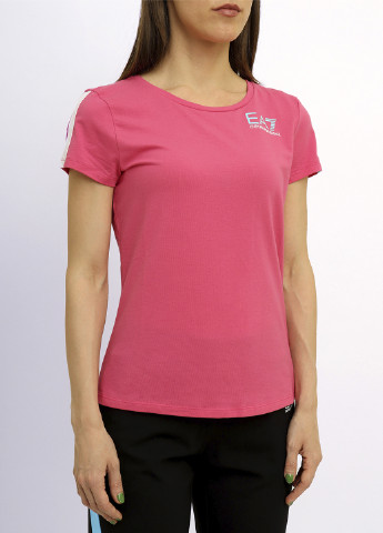 Розовая летняя футболка EA7
