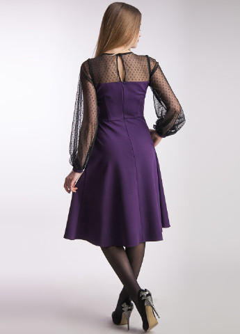 Фіолетова кежуал сукня міді вечірня BeART однотонна
