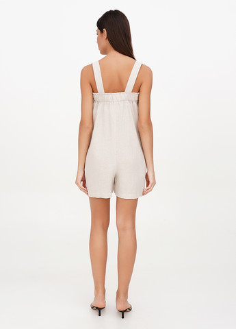 Комбінезон J.Crew комбінезон-шорти однотонний світло-бежевий кежуал льон