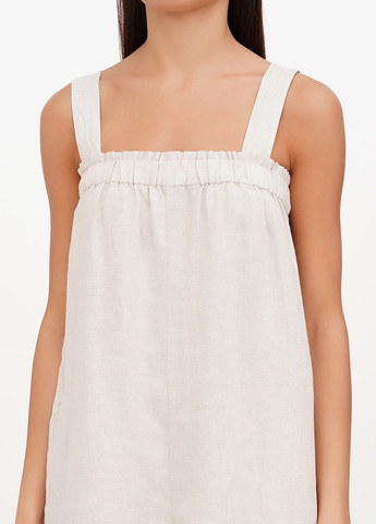 Комбінезон J.Crew комбінезон-шорти однотонний світло-бежевий кежуал льон