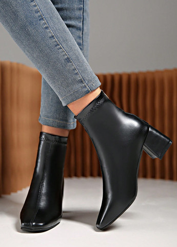 Осенние ботильоны SHEIN без декора из искусственной кожи, из полиуретана