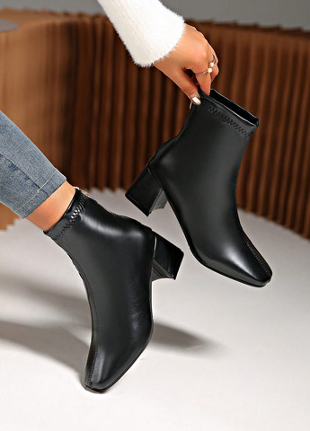 Осенние ботильоны SHEIN без декора из искусственной кожи, из полиуретана