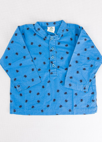 Синяя кэжуал рубашка с рисунком Baby с длинным рукавом