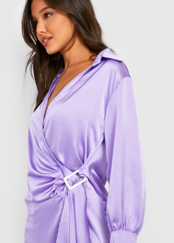 Сиреневая блуза на запах Boohoo