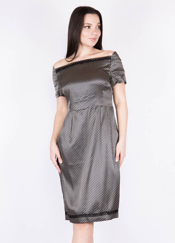 Черное кэжуал платье Time of Style в горошек